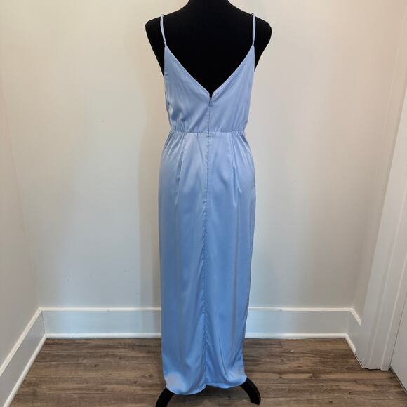 Abercrombie & Fitch Draped Twist-Front Maxi Dress Small Blue - Picture 9 of 14